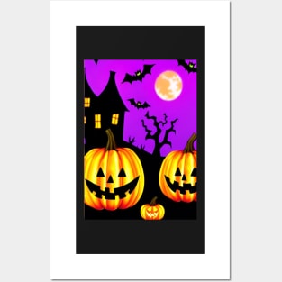 CARTOON SPOOKY HALLOWEEN Posters and Art